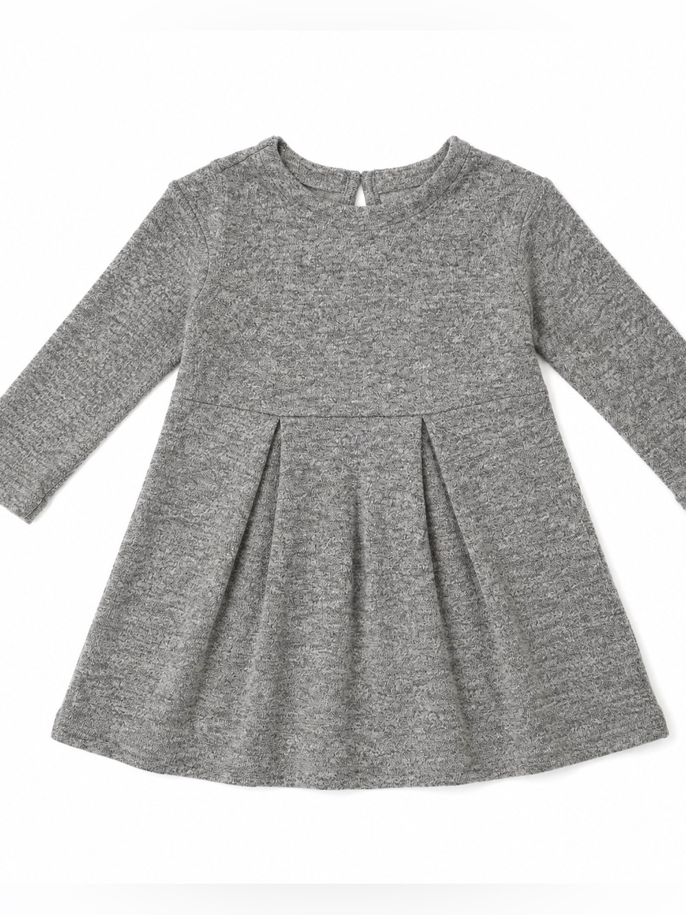 GAP Girls Gray Heather Pleated Knit Dress